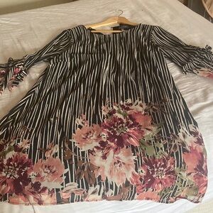 Luxology Black and Pink Floral Dress